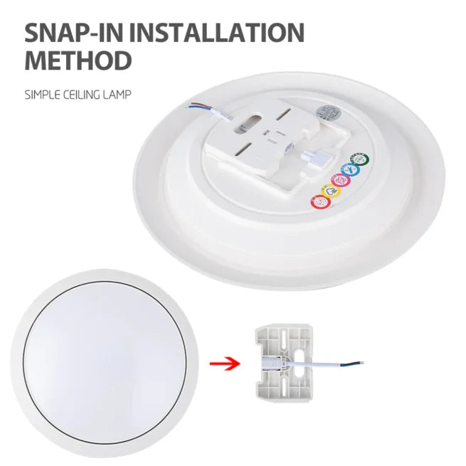 Plafoniere Led Cu Inducție/Control Sunet,24W,Auriu